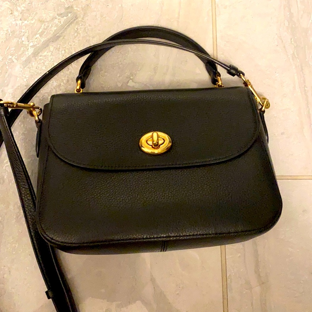 Coach Black Crossbody Bag with Gold Accents
